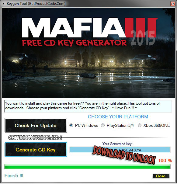 mafia 3 license key for pc free